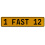 1 FAST 12  - Yellow Aluminum Street Sign Mancave Euro Plate Name Door Sign Wall