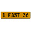 1 FAST 36  - Yellow Aluminum Street Sign Mancave Euro Plate Name Door Sign Wall