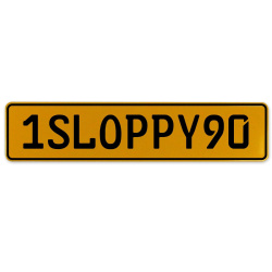 1SLOPPY90  - Yellow Aluminum Street Sign Mancave Euro Plate Name Door Sign Wall