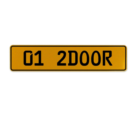 01 2DOOR  - Yellow Aluminum Street Sign Mancave Euro Plate Name Door Sign Wall