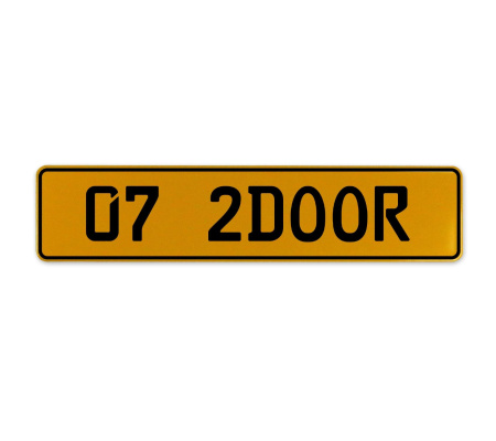 07 2DOOR  - Yellow Aluminum Street Sign Mancave Euro Plate Name Door Sign Wall