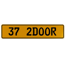37 2DOOR  - Yellow Aluminum Street Sign Mancave Euro Plate Name Door Sign Wall