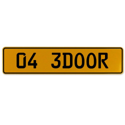 04 3DOOR  - Yellow Aluminum Street Sign Mancave Euro Plate Name Door Sign Wall