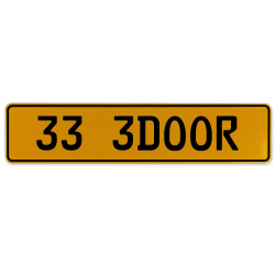 33 3DOOR  - Yellow Aluminum Street Sign Mancave Euro Plate Name Door Sign Wall