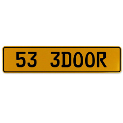 53 3DOOR  - Yellow Aluminum Street Sign Mancave Euro Plate Name Door Sign Wall