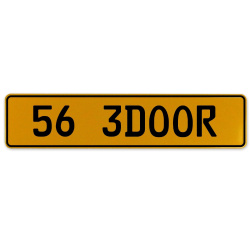 56 3DOOR  - Yellow Aluminum Street Sign Mancave Euro Plate Name Door Sign Wall