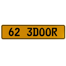 62 3DOOR  - Yellow Aluminum Street Sign Mancave Euro Plate Name Door Sign Wall