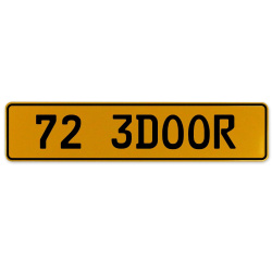 72 3DOOR  - Yellow Aluminum Street Sign Mancave Euro Plate Name Door Sign Wall