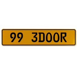 99 3DOOR  - Yellow Aluminum Street Sign Mancave Euro Plate Name Door Sign Wall