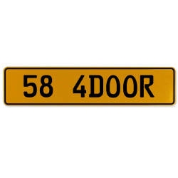 58 4DOOR  - Yellow Aluminum Street Sign Mancave Euro Plate Name Door Sign Wall