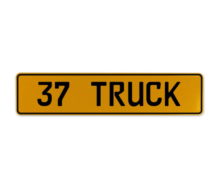 37 TRUCK  - Yellow Aluminum Street Sign Mancave Euro Plate Name Door Sign Wall