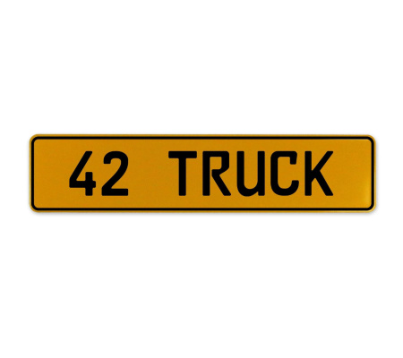 42 TRUCK  - Yellow Aluminum Street Sign Mancave Euro Plate Name Door Sign Wall