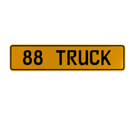 88 TRUCK  - Yellow Aluminum Street Sign Mancave Euro Plate Name Door Sign Wall