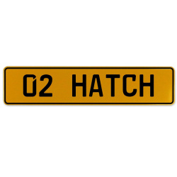 02 HATCH  - Yellow Aluminum Street Sign Mancave Euro Plate Name Door Sign Wall