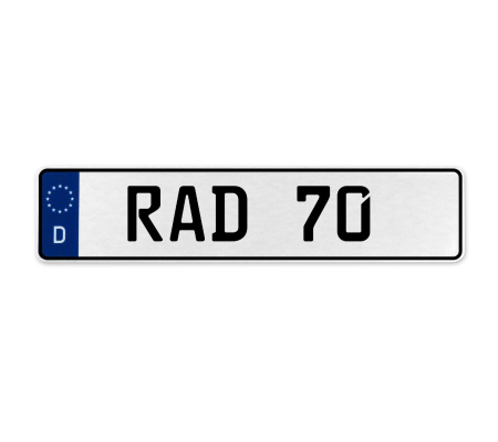 RAD 70  - White Aluminum Street Sign Mancave Euro Plate Name Door Sign Wall Art