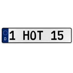 1 HOT 15  - White Aluminum Street Sign Mancave Euro Plate Name Door Sign Wall