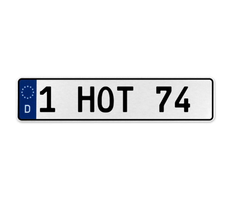 1 HOT 74  - White Aluminum Street Sign Mancave Euro Plate Name Door Sign Wall