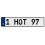 1 HOT 97  - White Aluminum Street Sign Mancave Euro Plate Name Door Sign Wall