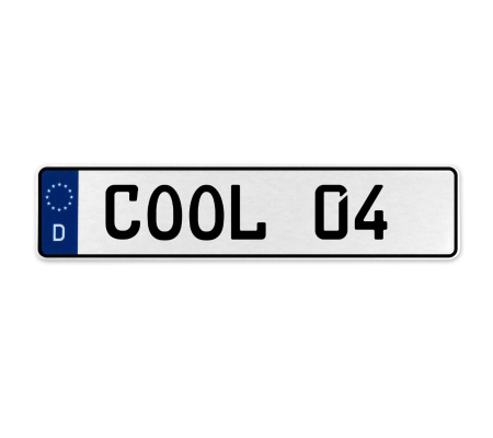 COOL 04  - White Aluminum Street Sign Mancave Euro Plate Name Door Sign Wall