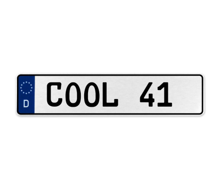 COOL 41  - White Aluminum Street Sign Mancave Euro Plate Name Door Sign Wall