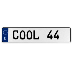COOL 44  - White Aluminum Street Sign Mancave Euro Plate Name Door Sign Wall