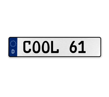 COOL 61  - White Aluminum Street Sign Mancave Euro Plate Name Door Sign Wall