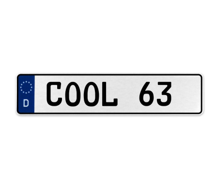 COOL 63  - White Aluminum Street Sign Mancave Euro Plate Name Door Sign Wall
