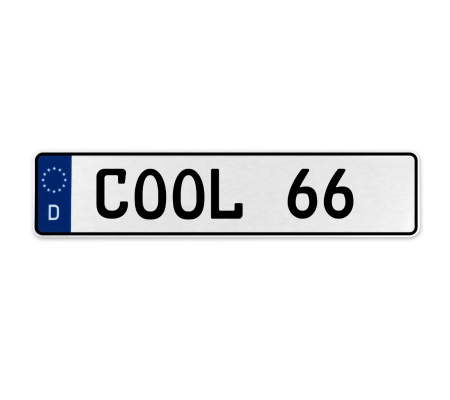 COOL 66  - White Aluminum Street Sign Mancave Euro Plate Name Door Sign Wall
