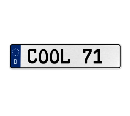 COOL 71  - White Aluminum Street Sign Mancave Euro Plate Name Door Sign Wall