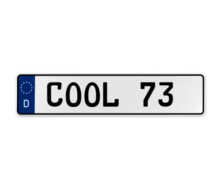 COOL 73  - White Aluminum Street Sign Mancave Euro Plate Name Door Sign Wall