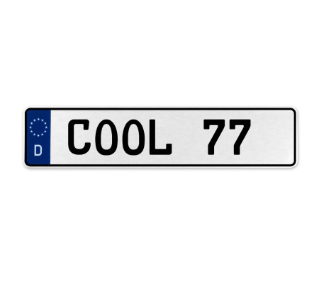 COOL 77  - White Aluminum Street Sign Mancave Euro Plate Name Door Sign Wall
