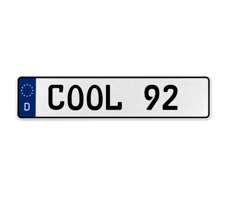 COOL 92  - White Aluminum Street Sign Mancave Euro Plate Name Door Sign Wall
