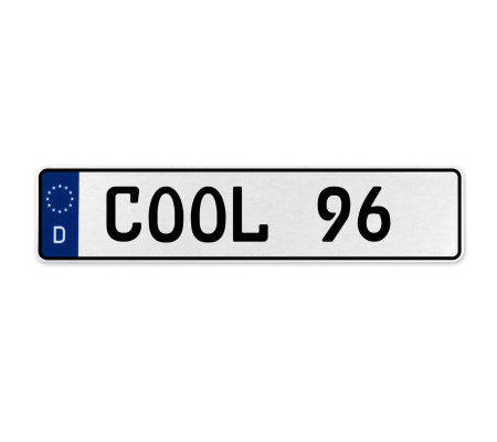 COOL 96  - White Aluminum Street Sign Mancave Euro Plate Name Door Sign Wall