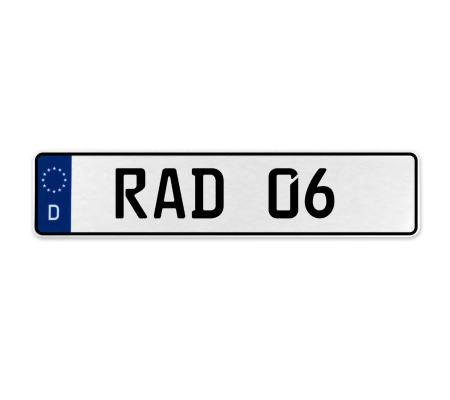 RAD 06  - White Aluminum Street Sign Mancave Euro Plate Name Door Sign Wall Art