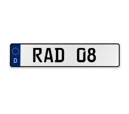 RAD 08  - White Aluminum Street Sign Mancave Euro Plate Name Door Sign Wall Art