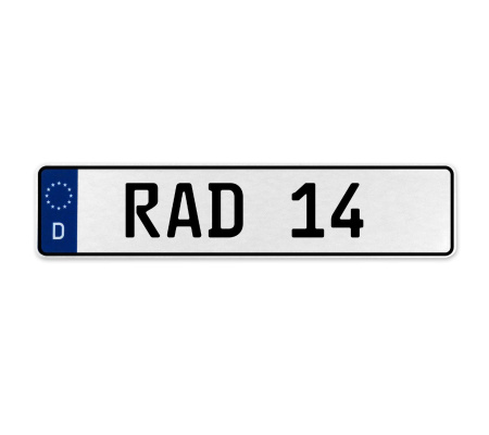 RAD 14  - White Aluminum Street Sign Mancave Euro Plate Name Door Sign Wall Art