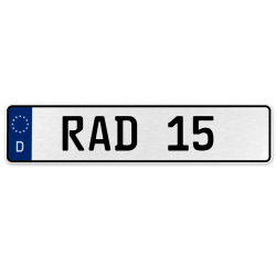 RAD 15  - White Aluminum Street Sign Mancave Euro Plate Name Door Sign Wall Art