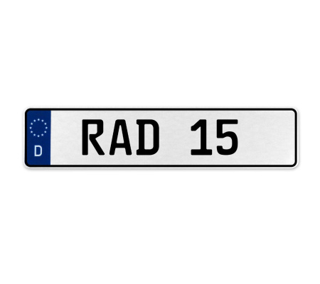 RAD 15  - White Aluminum Street Sign Mancave Euro Plate Name Door Sign Wall Art