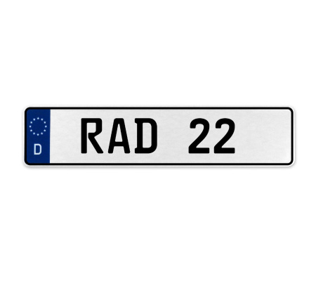 RAD 22  - White Aluminum Street Sign Mancave Euro Plate Name Door Sign Wall Art