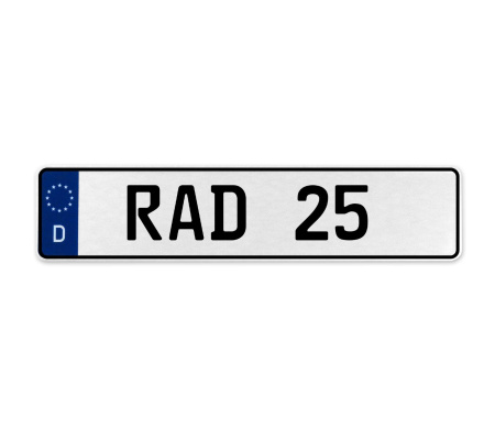 RAD 25  - White Aluminum Street Sign Mancave Euro Plate Name Door Sign Wall Art