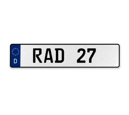 RAD 27  - White Aluminum Street Sign Mancave Euro Plate Name Door Sign Wall Art