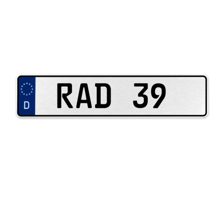 RAD 39  - White Aluminum Street Sign Mancave Euro Plate Name Door Sign Wall Art