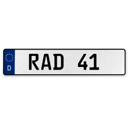 RAD 41  - White Aluminum Street Sign Mancave Euro Plate Name Door Sign Wall Art