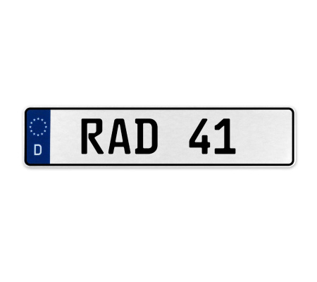 RAD 41  - White Aluminum Street Sign Mancave Euro Plate Name Door Sign Wall Art