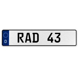RAD 43  - White Aluminum Street Sign Mancave Euro Plate Name Door Sign Wall Art
