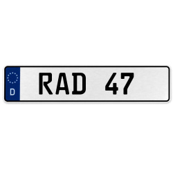 RAD 47  - White Aluminum Street Sign Mancave Euro Plate Name Door Sign Wall Art