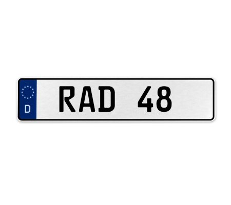 RAD 48  - White Aluminum Street Sign Mancave Euro Plate Name Door Sign Wall Art