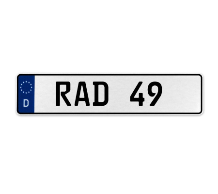 RAD 49  - White Aluminum Street Sign Mancave Euro Plate Name Door Sign Wall Art