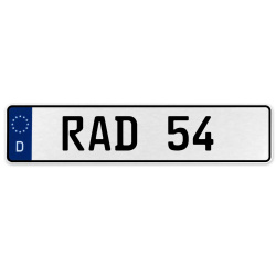 RAD 54  - White Aluminum Street Sign Mancave Euro Plate Name Door Sign Wall Art
