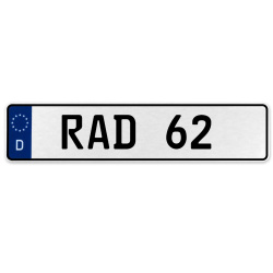 RAD 62  - White Aluminum Street Sign Mancave Euro Plate Name Door Sign Wall Art